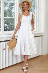 Midi White Dress Summer Style #Firefly Lane Boutique1