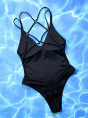 Sexy One Piece Swimsuit with a Crisscross Open Back #Firefly Lane Boutique1