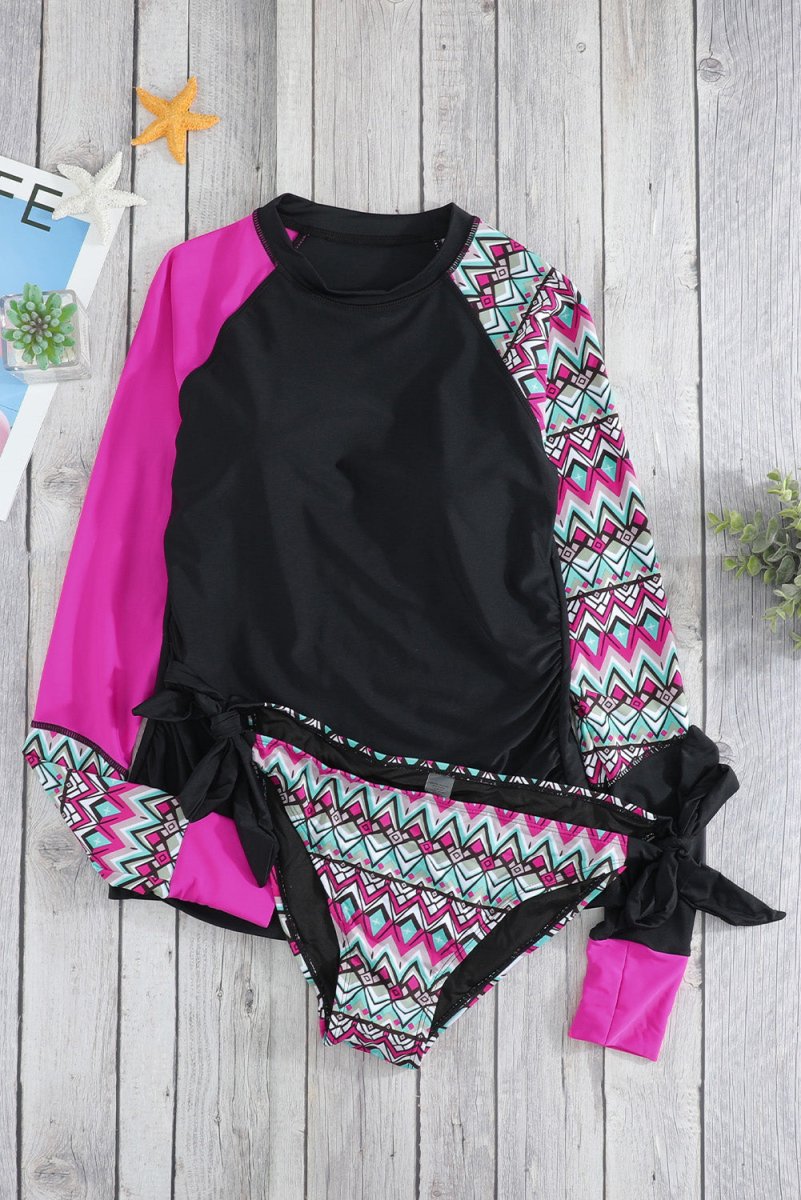 Two Piece Long Sleeve Swimsuit Set Surf Style #Firefly Lane Boutique1