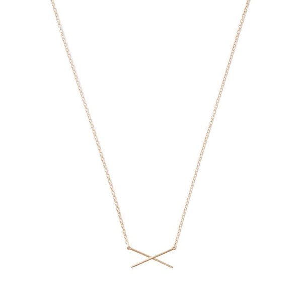 X Bar Chain Necklace 18k Gold #Firefly Lane Boutique1