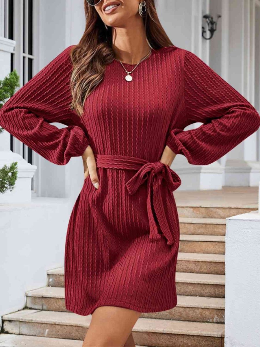 Front Knot Cozy Womens Sweater Dress #Firefly Lane Boutique1