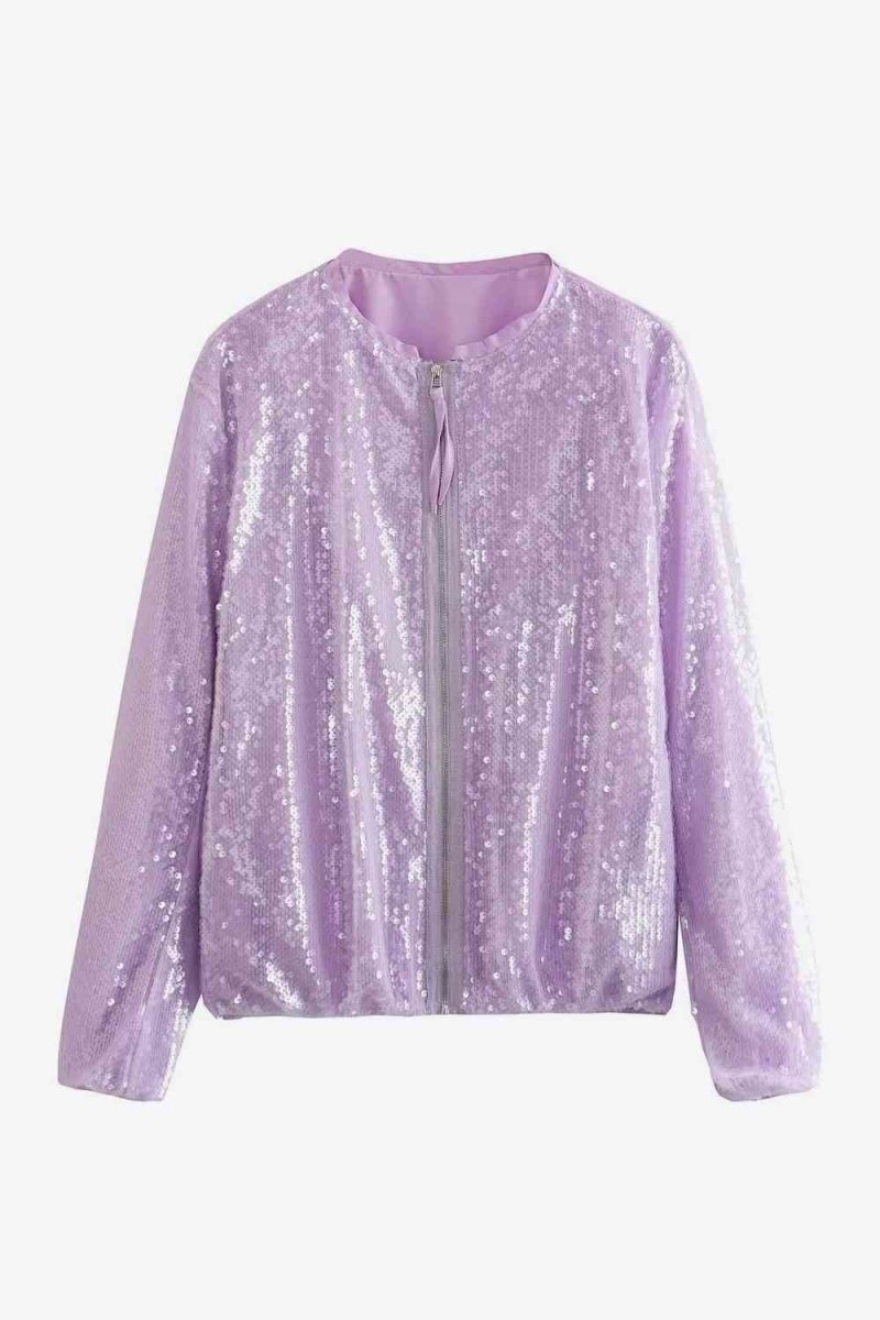 Shimmering Night Zip Up Sequin Jacket #Firefly Lane Boutique1