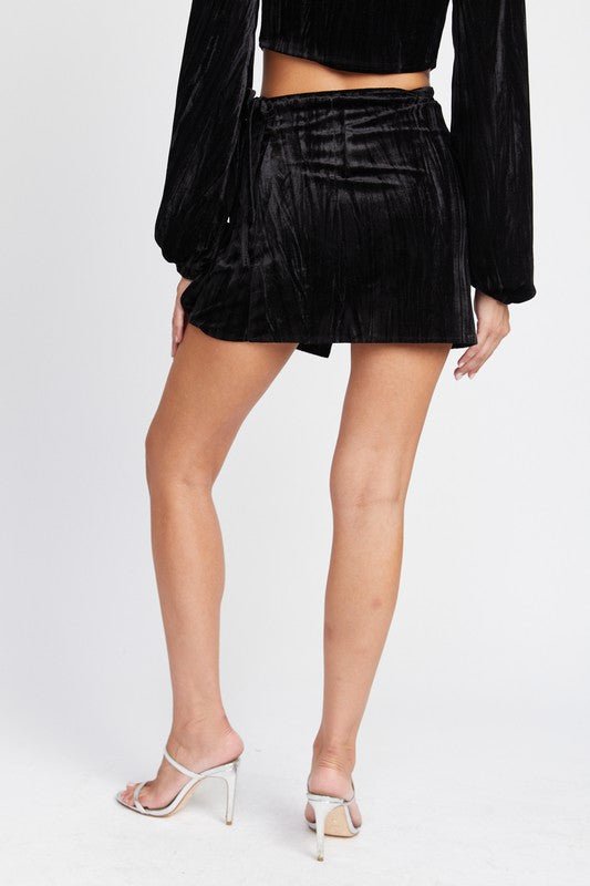 Wrap it Up Mini Velvet Skirt #Firefly Lane Boutique1
