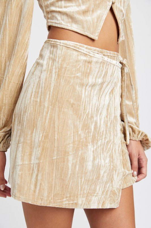 Wrap it Up Mini Velvet Skirt #Firefly Lane Boutique1