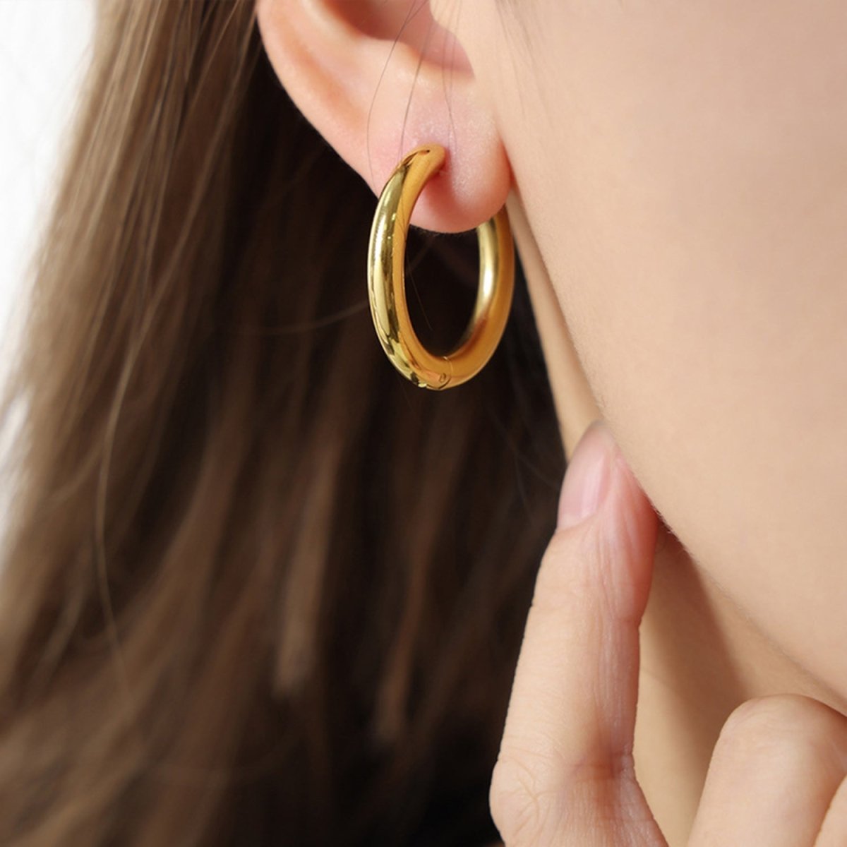 18k Gold Huggie Earrings for Women #Firefly Lane Boutique1