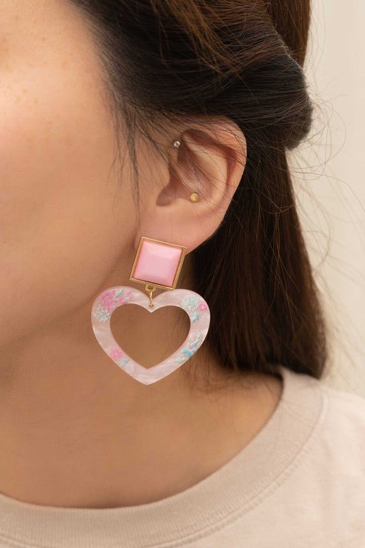 Adorable Pink Heart Earrings #Firefly Lane Boutique1