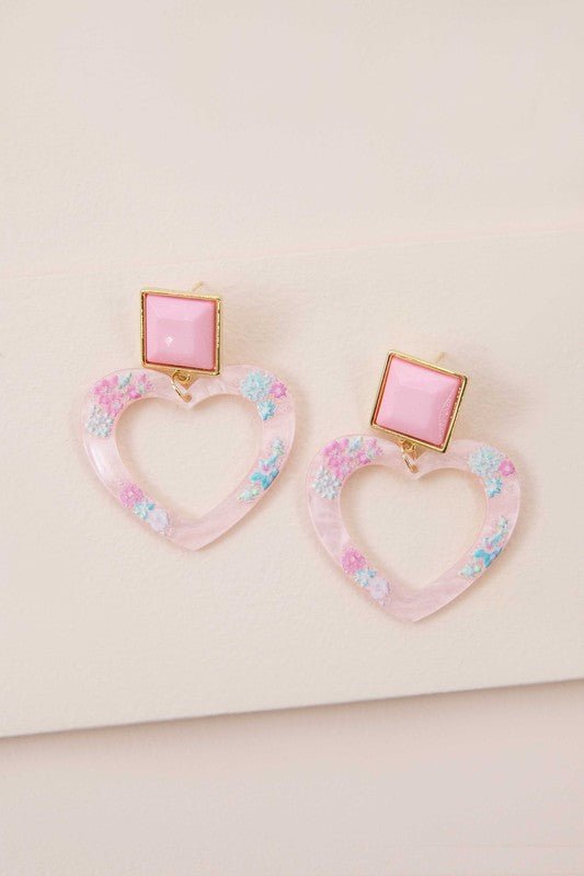 Adorable Pink Heart Earrings #Firefly Lane Boutique1