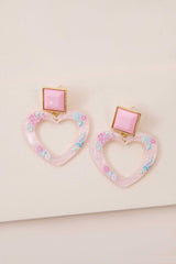 Adorable Pink Heart Earrings #Firefly Lane Boutique1