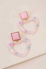 Adorable Pink Heart Earrings #Firefly Lane Boutique1