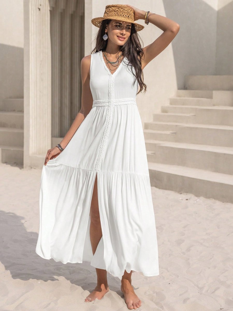 Breezy Summer Sleeveless White Maxi Dress #Firefly Lane Boutique1