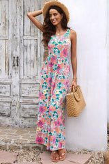 Chic Pink Floral Maxi Dress with Pockets #Firefly Lane Boutique1