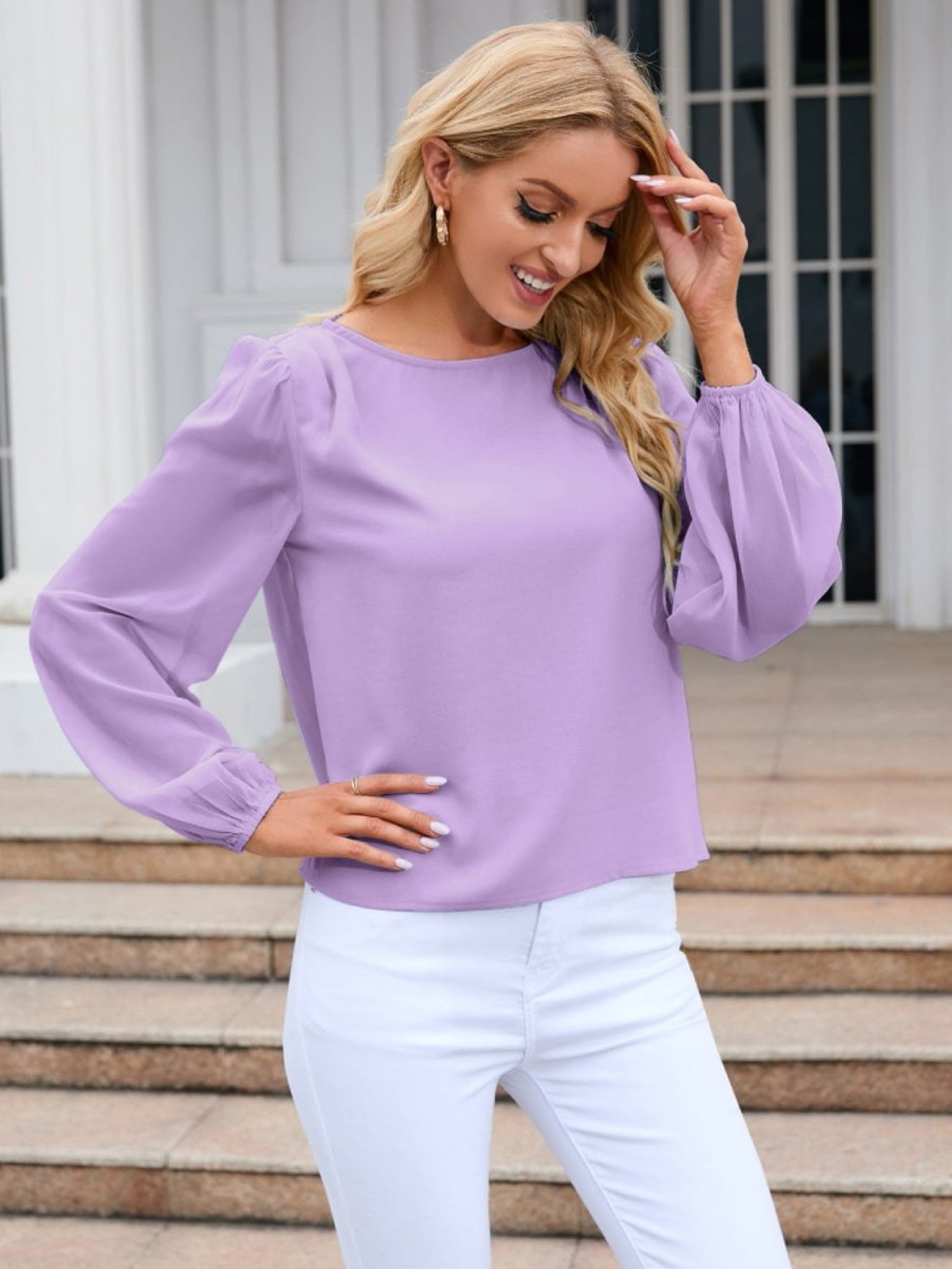 Classic Charm Long Balloon Sleeve Blouses #Firefly Lane Boutique1