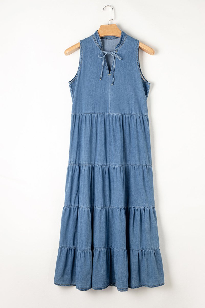 Denim Delight Denim Sleeveless Dresses for Women #Firefly Lane Boutique1