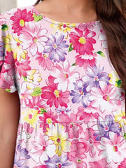 Floral Moments Short Sleeve Tiered Midi Dress #Firefly Lane Boutique1