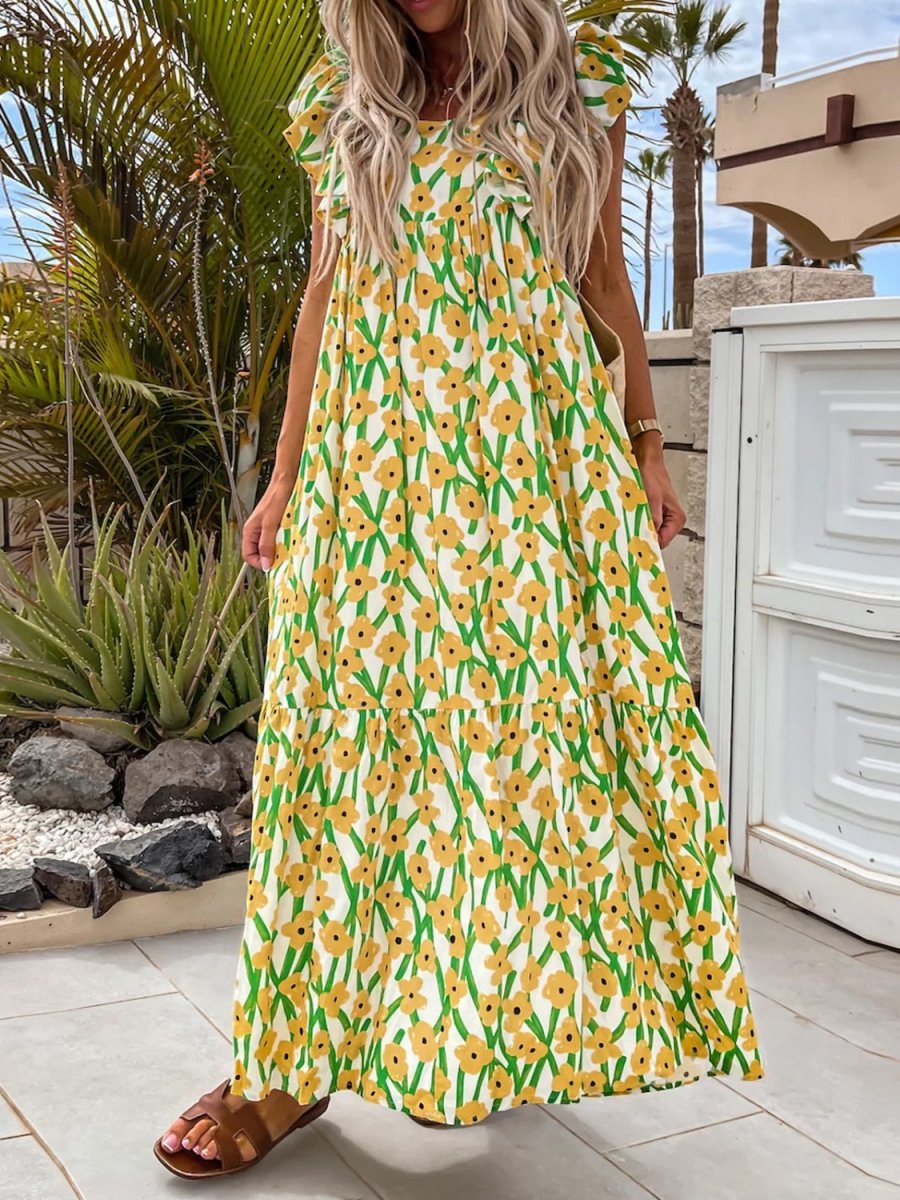 Garden Blossom Floral Print Maxi Dress #Firefly Lane Boutique1