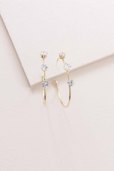 Glamorous Diamond Hoop Earrings: Sparkle with Every Turn #Firefly Lane Boutique1