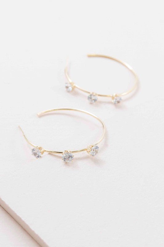 Glamorous Diamond Hoop Earrings: Sparkle with Every Turn #Firefly Lane Boutique1