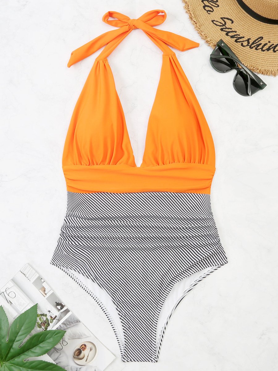 Halter Neck One-Piece Swimwear #Firefly Lane Boutique1