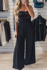Magic Affair Black Sequin Jumpsuit #Firefly Lane Boutique1