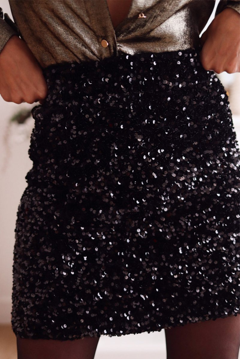 Night Out Mini Black Sequin Skirt #Firefly Lane Boutique1