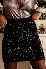 Night Out Mini Black Sequin Skirt #Firefly Lane Boutique1