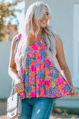 Pink Floral Ruffle Tank Top -The Ultimate Look #Firefly Lane Boutique1