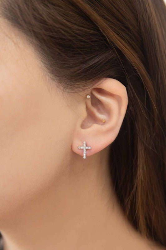 Pray Today Cross Earrings Studs #Firefly Lane Boutique1