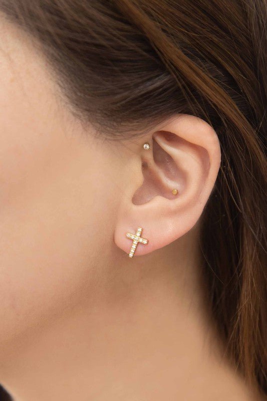 Pray Today Cross Earrings Studs #Firefly Lane Boutique1