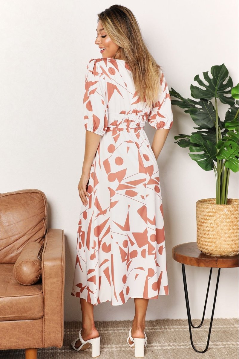 Printed Midi Dress Summer Casual #Firefly Lane Boutique1