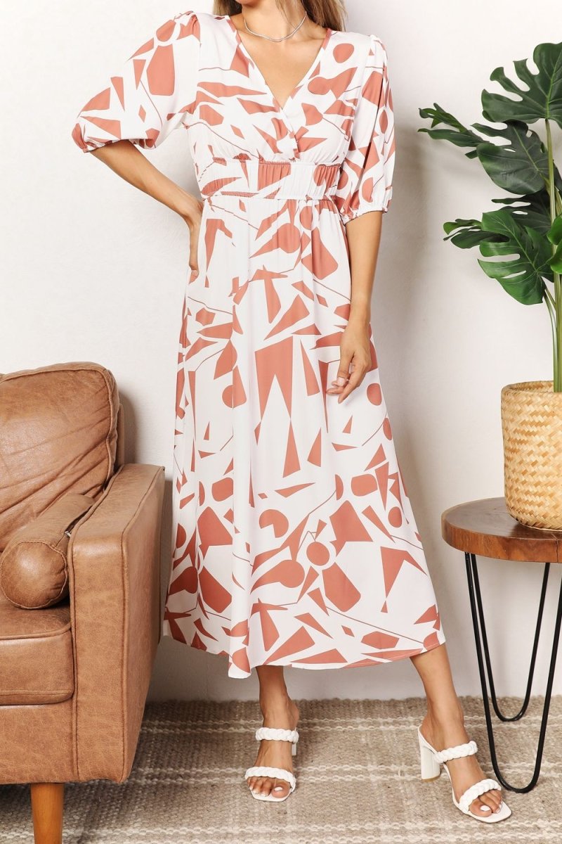 Printed Midi Dress Summer Casual #Firefly Lane Boutique1