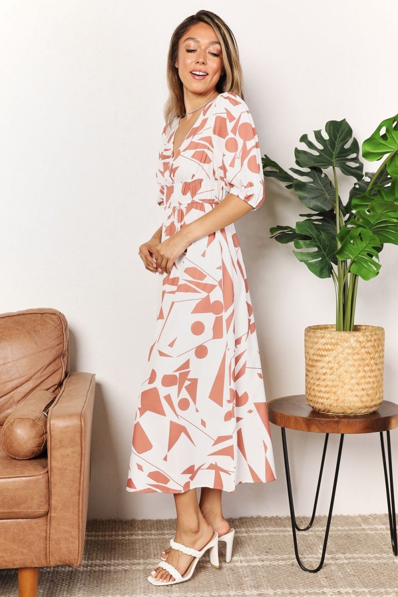 Printed Midi Dress Summer Casual #Firefly Lane Boutique1