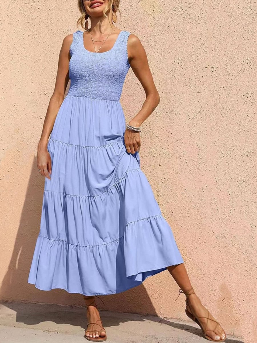 Sleeveless Maxi Dress - Tiered and Smocked #Firefly Lane Boutique1