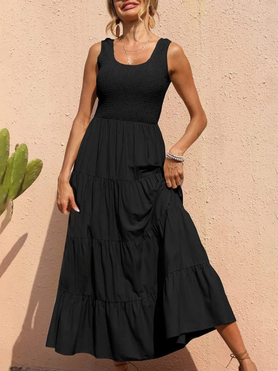 Sleeveless Maxi Dress - Tiered and Smocked #Firefly Lane Boutique1