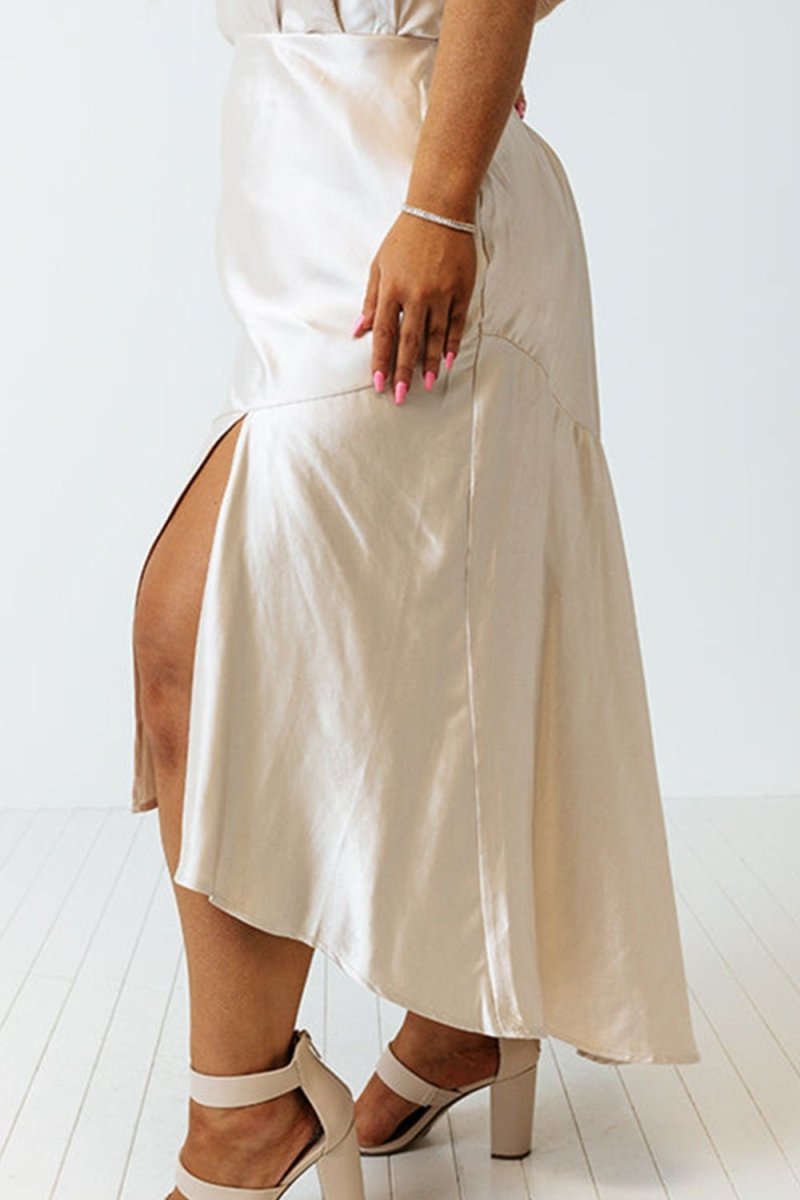 Smooth Satin Midi Skirt Charming Elegance #Firefly Lane Boutique1