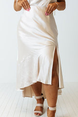 Smooth Satin Midi Skirt Charming Elegance #Firefly Lane Boutique1