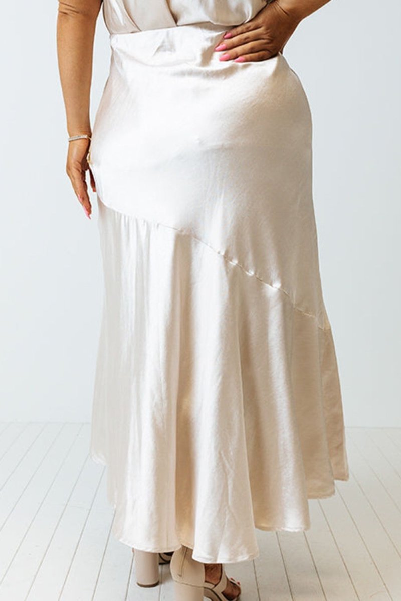 Smooth Satin Midi Skirt Charming Elegance #Firefly Lane Boutique1