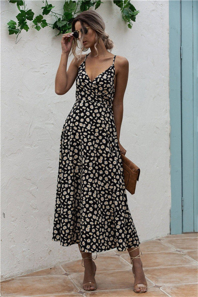 Summer Sleeveless Printed Midi Daisy Dress #Firefly Lane Boutique1