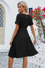 Summer Spell Casual Short Sleeve Midi Pleated Dresses #Firefly Lane Boutique1