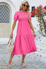 Summer Sunsets Midi Short Sleeve Dress #Firefly Lane Boutique1