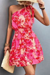 Sun-Kissed Petals Mini One Shoulder Floral Dress #Firefly Lane Boutique1