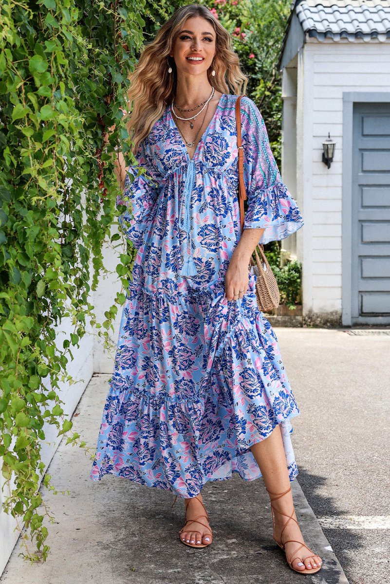 Sweet Taste Paisley Print Maxi Dress with Sleeves #Firefly Lane Boutique1