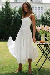 Timeless White Midi Dress #Firefly Lane Boutique1