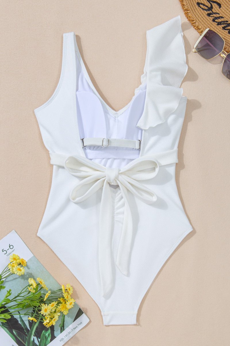 White One Piece Swimsuit: Elegant and Flattering Beachwear #Firefly Lane Boutique1