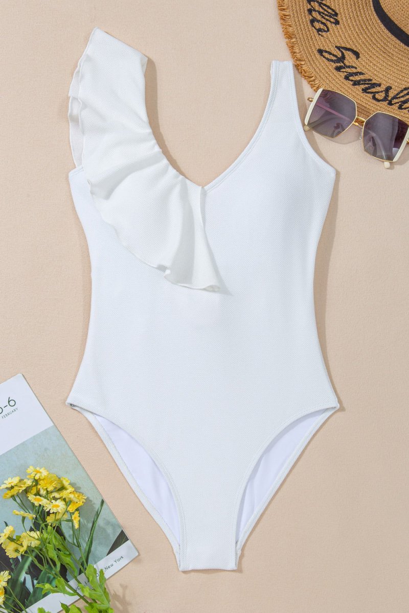 White One Piece Swimsuit: Elegant and Flattering Beachwear #Firefly Lane Boutique1