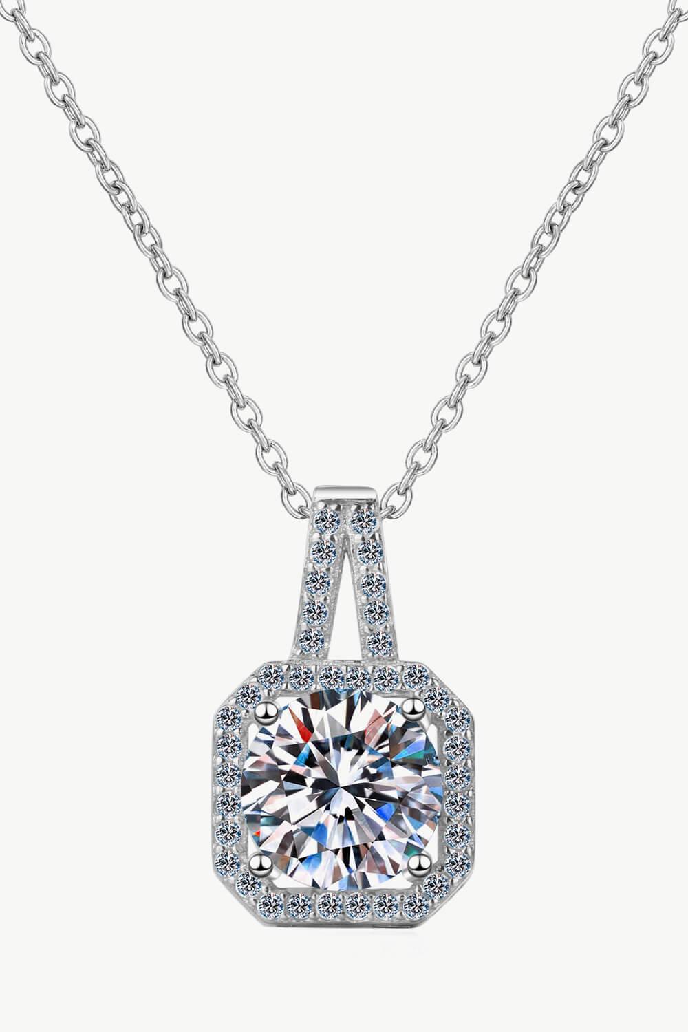 1 Carat Moissanite Necklace -A 1ct lab inlaid diamond with other cluster diamonds - gifts for her -#Firefly Lane Boutique1