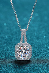 1 Carat Moissanite Necklace -A 1ct lab inlaid diamond w/ other cluster diamonds - exquisite necklace #Firefly Lane Boutique1