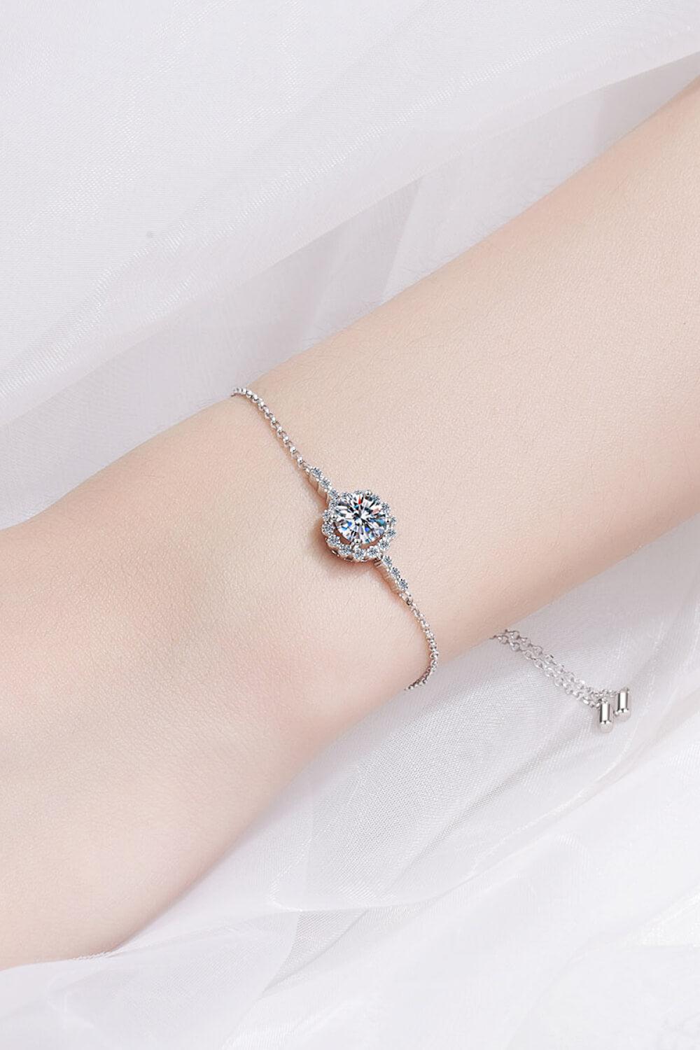 Moissanite Diamond Bracelet S925 -  sterling silver adjustable bracelet with one carrot diamond   #Firefly Lane Boutique1