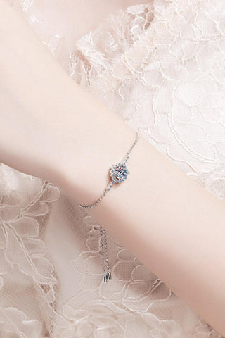 Moissanite Diamond Bracelet S925 -  sterling silver adjustable bracelet with one carrot diamond   #Firefly Lane Boutique1