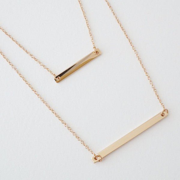 18k Gold Double Vertical Bar Necklace #Firefly Lane Boutique1