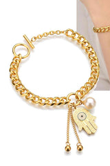 18K Gold Plated Chunky Chain Hamsa Bracelet #Firefly Lane Boutique1